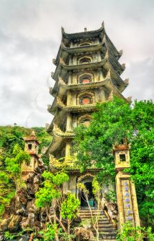 Buddhist pagoda on Marble Mountains near Da Nang, Vietnam