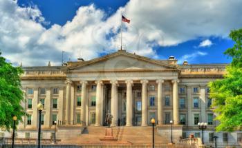 United States Treasury Department building in Washington, DC