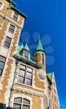 Historic Building in Quebec City near Gare du Palais Station, Canada.