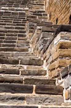 Details of the Great Wall of China at Badaling