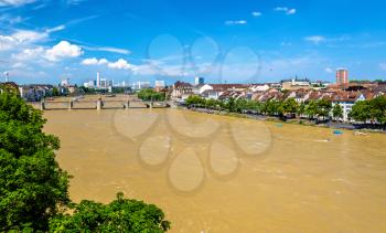 View of the Rhine river in Basel, Switzerland