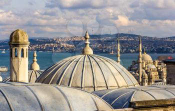 Vew of Istanbul from the Sueymaniye Mosque - Turkey