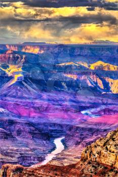 View of the Colorado river in the Grand Canyon. Arizona, United States