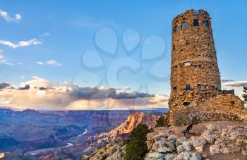 Desert View Watchtower above the Grand Canyon in Arizona, the USA