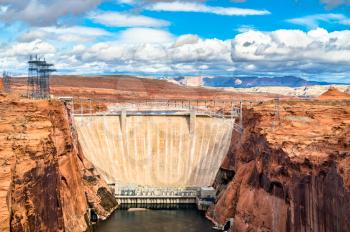 Glen Canyon Dam on the Colorado River in Arizona, the United States