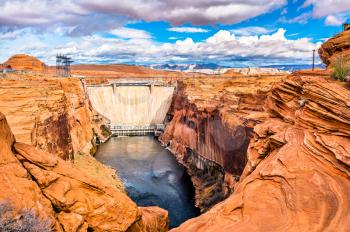 Glen Canyon Dam on the Colorado River in Arizona, the United States