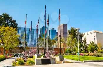 Court of Historic American Flags in Grand Park - Los Angeles, United States