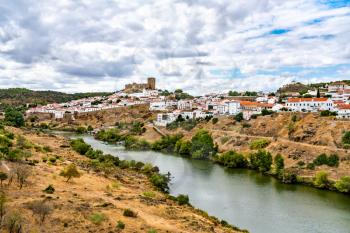 Mertola town above the Guadiana River in Alentejo, Portugal