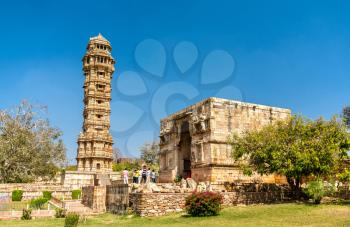 Vijaya Stambha, Tower of Victory at Chittor fort. Rajasthan State of India