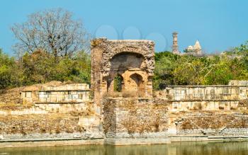 Old ruins at Chittor Fort in Chittorgarh city. A UNESCO world heritage site in Rajasthan, India