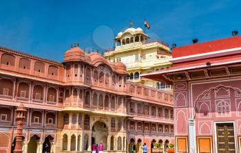 Walls of City Palace in Jaipur - Rajasthan State of India