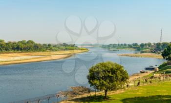 The Yamuna river as seen from Taj Mahal. Agra - Uttar Pradesh, India