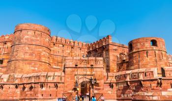 Amar Singh Gate of Agra Fort. UNESCO heritage site in Uttar Pradesh, India