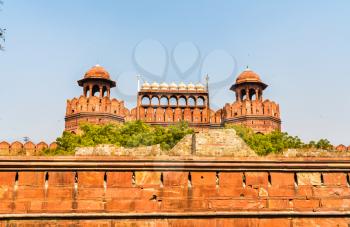 Delhi Gate of Red Fort in Delhi. A UNESCO world heritage site in India