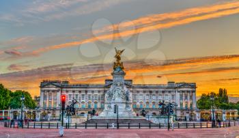 The Victoria Memorial and Buckingham Palace in London, United Kingdom