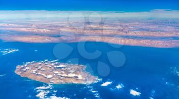 Aerial view of Kish Island in the Persian Gulf, Iran. The Middle East