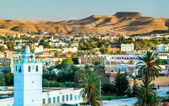 Panorama of Tataouine, a city in southern Tunisia. North Africa