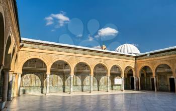 Kairouan, Tunisia - October 31, 2017: Barbier Mosque and Sidi Sahab Mausoleum. Kairouan is a UNESCO World Heritage site