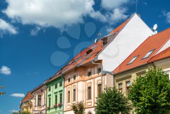 Traditional buildings in the old town of Levoca. A UNESCO world heritage site in Slovakia