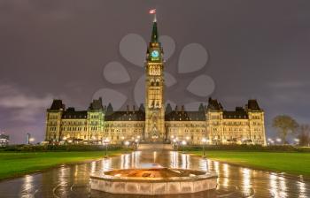 Canadian Parliamentary Building on Parliament Hill in Ottawa