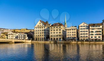Buildings at the embankment of Zurich - Switzerland