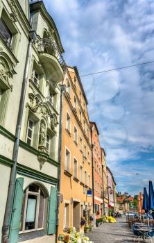 Buildings in the Old Town of Regensburg - Bavaria. UNESCO world heritage site in Germany