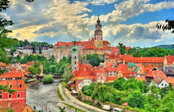 View of Cesky Krumlov town, a UNESCO heritage site in South Bohemia, Czech Republic