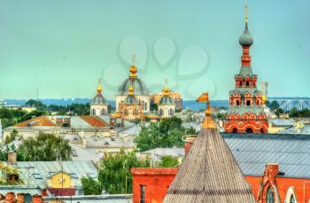 Skyline of Yaroslavl town, the Golden Ring of Russia