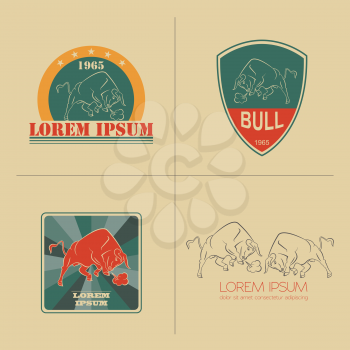 Bull logo and badges templates. Vector illustration