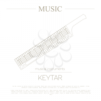 Musical instruments graphic template. Keytar. Vector illustration