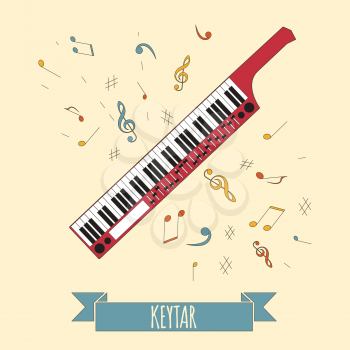 Musical instruments graphic template. Keytar. Vector illustration