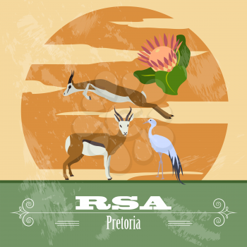 RSA. Retro styled image. Vector illustration