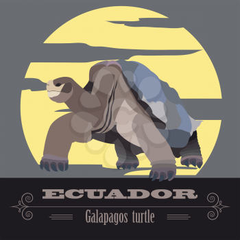 Ecuador landmarks. Retro styled image. Vector illustration