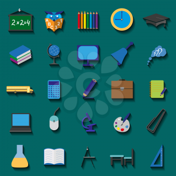 Set education icons. Vector illustration
