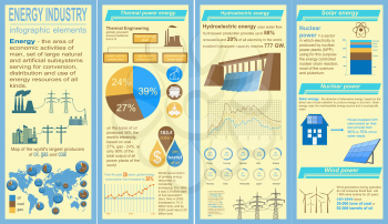 Fuel and energy industry infographic, set elements for creating your own infographics. Vector illustration