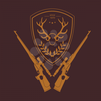 Firearm logo template. Guns, rifles badge. Flat design. Vector illustration