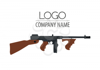 Firearm logo template. Guns, rifles badge. Flat design. Vector illustration