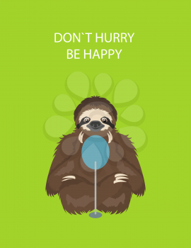 The story of one sloth. At home. Funny cartoon sloths in different postures set. Vector illustration