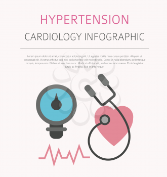 Hypertension,  medical desease infographic. Cardiology. Vector illustration