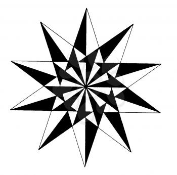 Royalty Free Clipart Image of a Decorative Snowflake