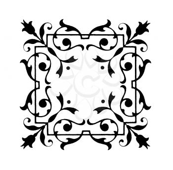 Royalty Free Clipart Image of a Floral Accent Frame