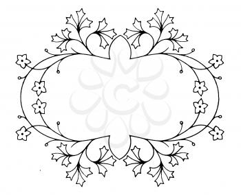 Royalty Free Clipart Image of a Leaf and Flower Frame