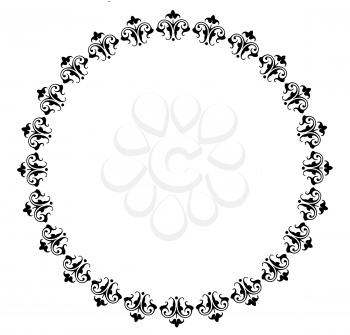 Royalty Free Clipart Image of a Round Flower Frame