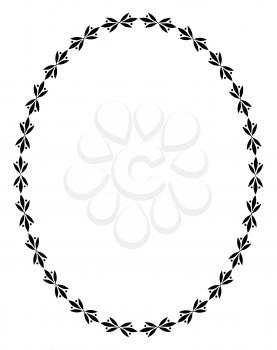 Royalty Free Clipart Image of an Oval Frame