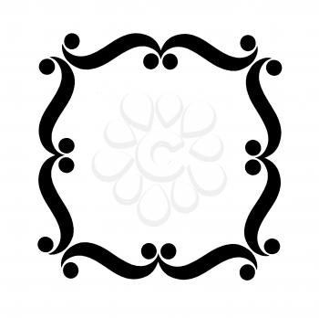 Royalty Free Clipart Image of a Frame With Wavy Lines and Dots