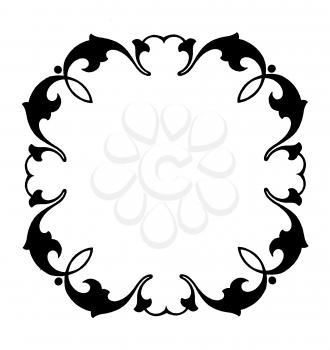 Royalty Free Clipart Image of a Curly Line Frame