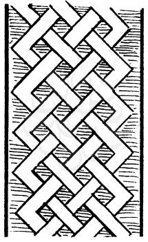 Royalty Free Clipart Image of a Vertical Design of Interlocking Lines