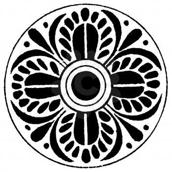 Royalty Free Clipart Image of a Floral Medallion