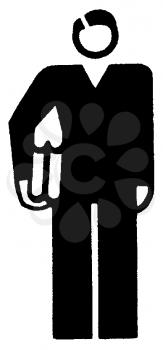 Royalty Free Clipart Image of a Man Holding a Package
