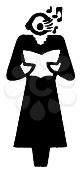 Royalty Free Clipart Image of a Woman Singing